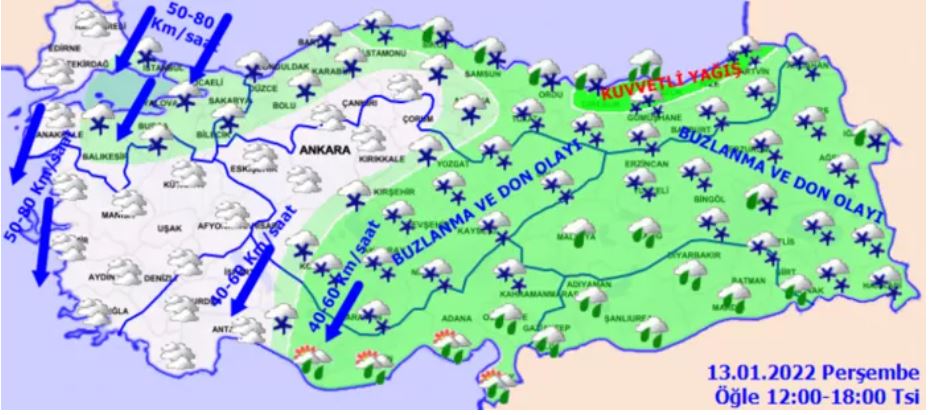 Meteorolojiden 19 kente sarı kodlu uyarı! Yoğun kar yağışı geliyor